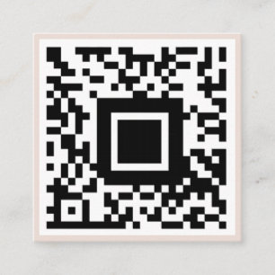 QR-kod Initial Minimal Monogram Svart och Elfenben Fyrkantigt Visitkort