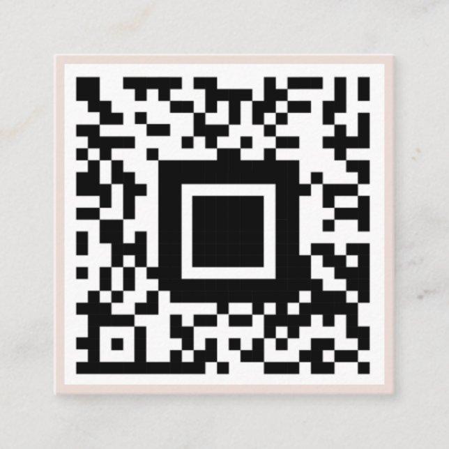 QR-kod Initial Minimal Monogram Svart och Elfenben Fyrkantigt Visitkort (Framsida)