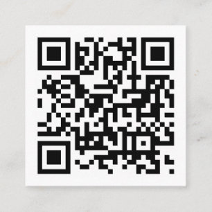 QR-kod Initial Minimal Monogram Svart och Vitt Fyrkantigt Visitkort