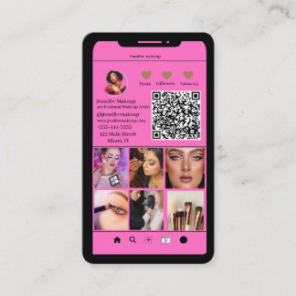 QR-kod Instagram Grid Modern Makeup Artist Visitkort