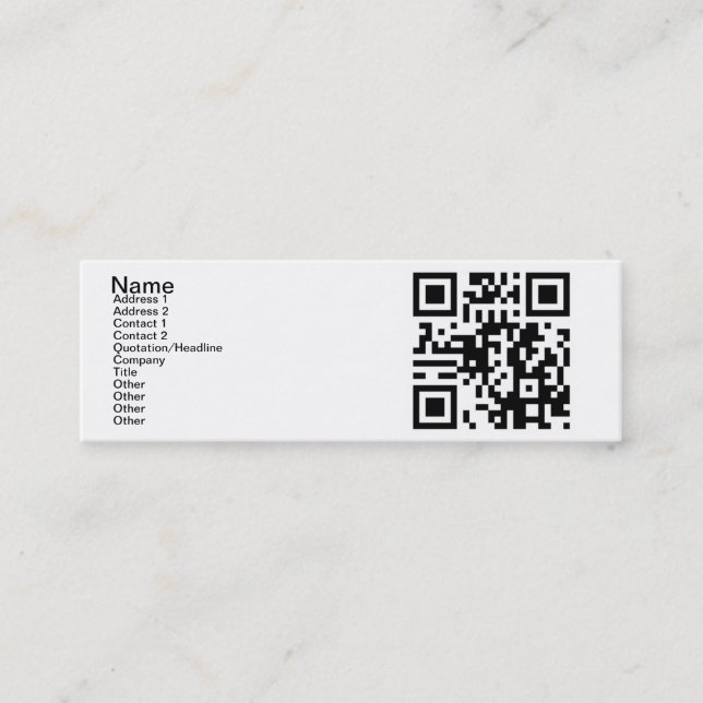 QR-kod - Ja, jag är singel! Mini Visitkort (Framsida)