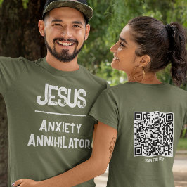 QR-kod Jesus - Ångest Annihilator Rädsla Frihet T Shirt