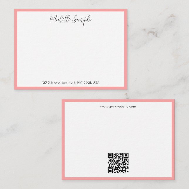 QR-kod kalligrafi skriptnamn modern mall (Fram/baksida)