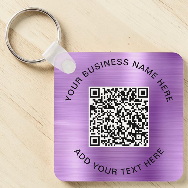 QR-kod Kampanj Lila Nyckelring (QR Code Promotional Purple Keychain)
