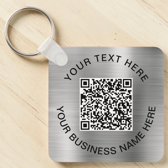 QR-kod Kampanj Silver Nyckelring (QR Code Promotional Silver Keychain)