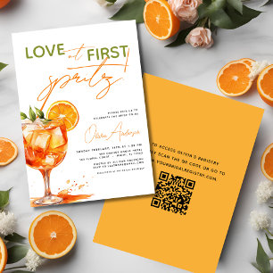QR-kod Kärlek vid första Spritz-Orangens Möhippa Inbjudningar