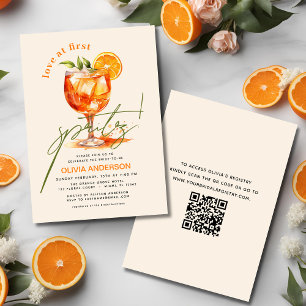 QR-kod Kärlek vid första Spritz-Orangens Möhippa Inbjudningar
