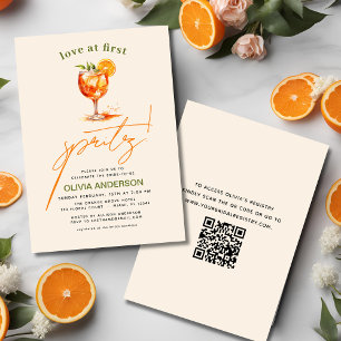 QR-kod Kärlek vid första Spritz-Orangens Möhippa Inbjudningar