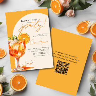 QR-kod Kärlek vid första Spritz-Orangens Möhippa Inbjudningar