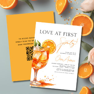 QR-kod Kärlek vid första Spritz-Orangens Möhippa Inbjudningar
