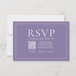 QR-kod Klassisk Elegant Lila Lavendel Skript OSA Kort