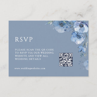 QR-kod |  Konstnärliga blå blommor Tilläggskort