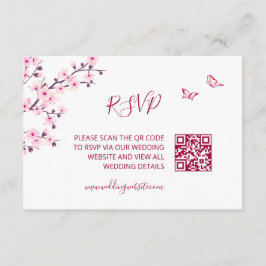 QR-kod | Körsbärsblom RSVP Tilläggskort