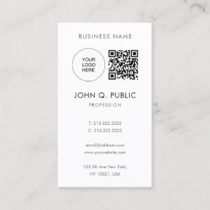 QR-kod Ladda upp din egen Logotyp till modern mini Visitkort