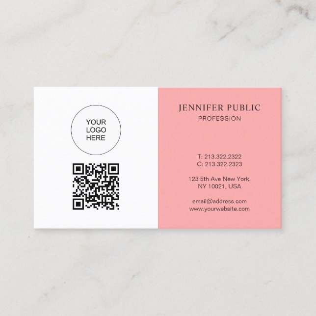 QR-kod Ladda upp din logotyp här professionell Visitkort (Framsida)