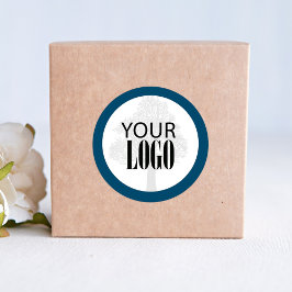 QR-kod Lägg till din Logotyp enkelt Runt Klistermärke