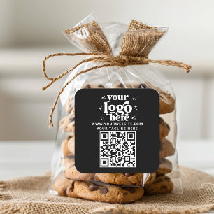 QR-kod Lägg till din logotyp Kampanj Varumärke Fyrkantigt Klistermärke