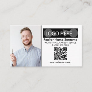 Qr-kod Lägg till foto Infoga logotyp Biluthyrning Visitkort