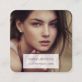 QR-kod Lägg till fotomodern enkel Fyrkantigt Visitkort