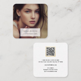 QR-kod Lägg till fotomodern enkel Fyrkantigt Visitkort