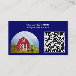 QR-kod Land Farm Red Barn Blå himmel Namn Visitkort