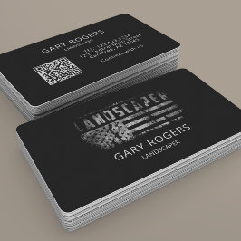 QR-kod Landskapsarkitekt Amerikansk Flagga Visitkort