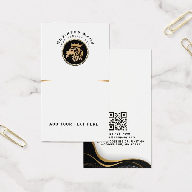 QR-kod - Lejon Logotyp - Business Scan for Visning Visitkort (Kontor)