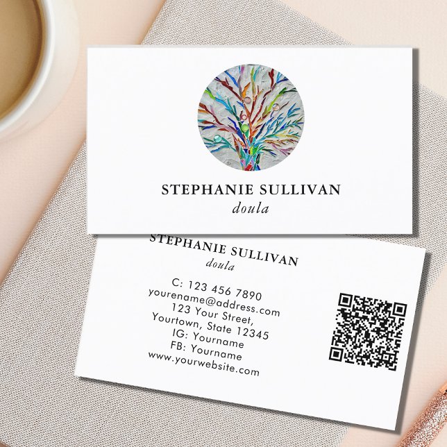 QR-kod Livets träd Doula Visitkort (Skapare uppladdad)