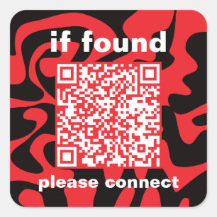 QR-kod Ljust körsbärsrött Hitta Saknade Fyrkantigt Klistermärke