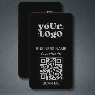 QR-kod - Logotyp Black Silver Modern Visitkort