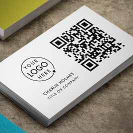 QR-kod - Logotyp | Enkel, minimalistisk vit Visitkort