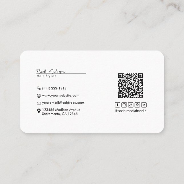 QR-kod logotyp för social medieanslutning Visitkort (Baksida)