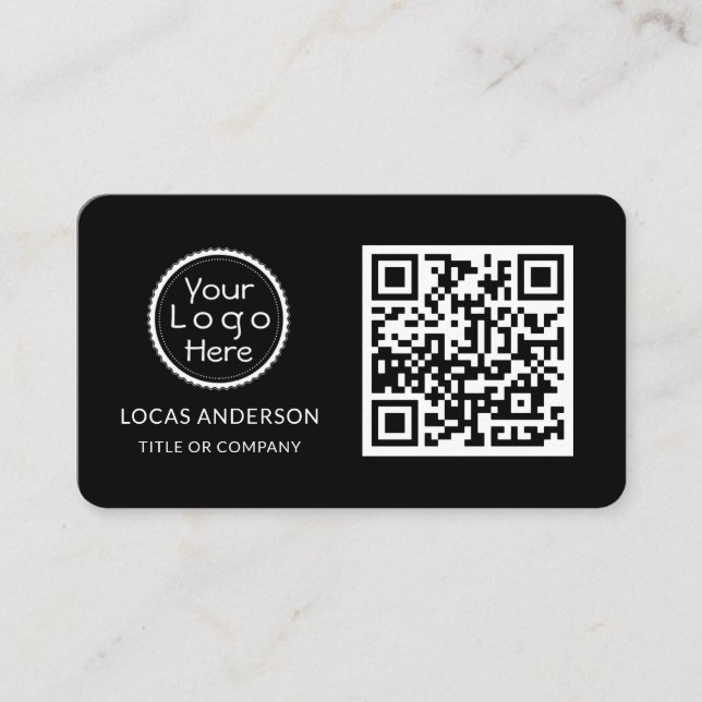 QR-kod - Logotyp | Guld Modern Professionell Visitkort (Framsida)