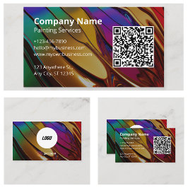 QR-kod Logotyp Minimalisk Elegant Visitkort