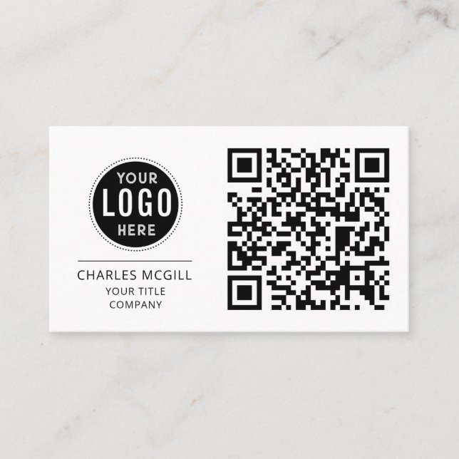 QR-kod - Logotyp | Modern Professionell Visitkort (Framsida)