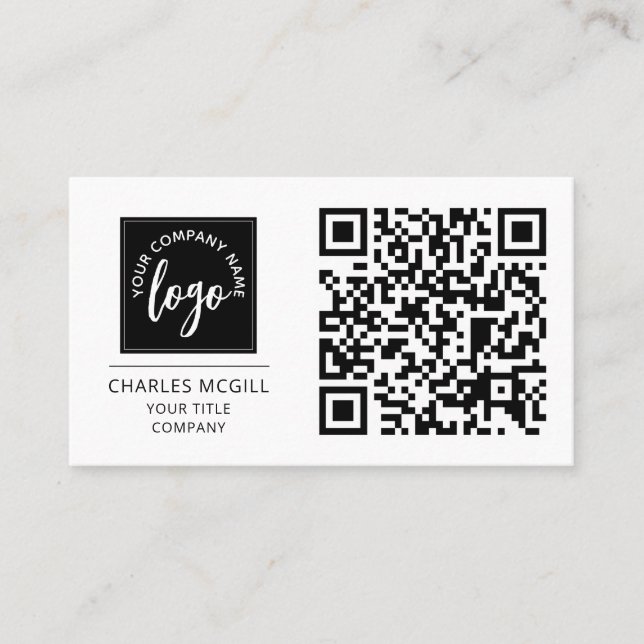 QR-kod - Logotyp | Modern Professionell Visitkort (Framsida)