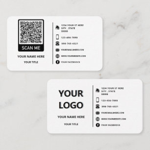 QR-kod, Logotyp, Namn, Adress Info Affärskort Visitkort