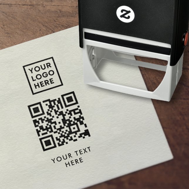 QR-kod - Logotyp - Professionell modern Självfärgande Stämpel (Skapare uppladdad)