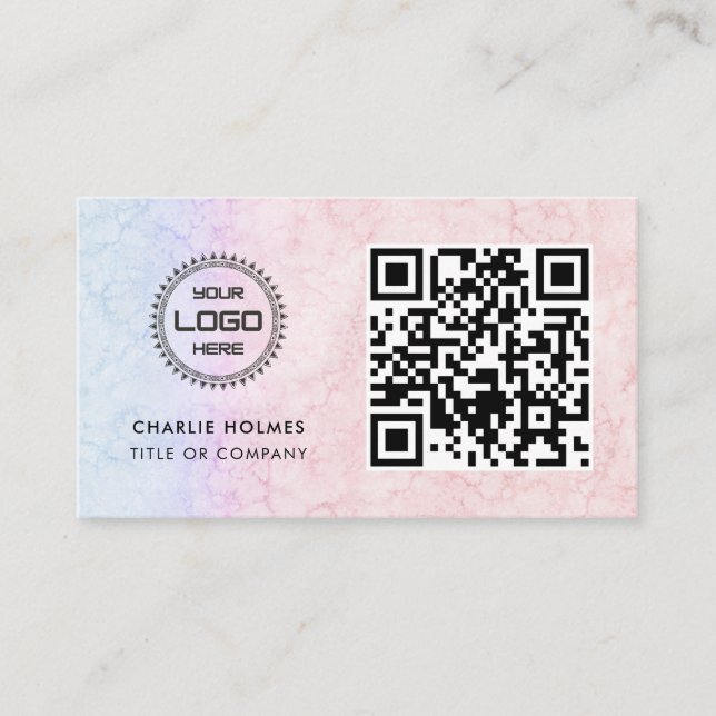 QR-kod - Logotyp | Professionell och modern Visitkort (Framsida)