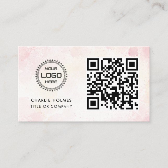 QR-kod - Logotyp | Professionell och modern Visitkort (Framsida)