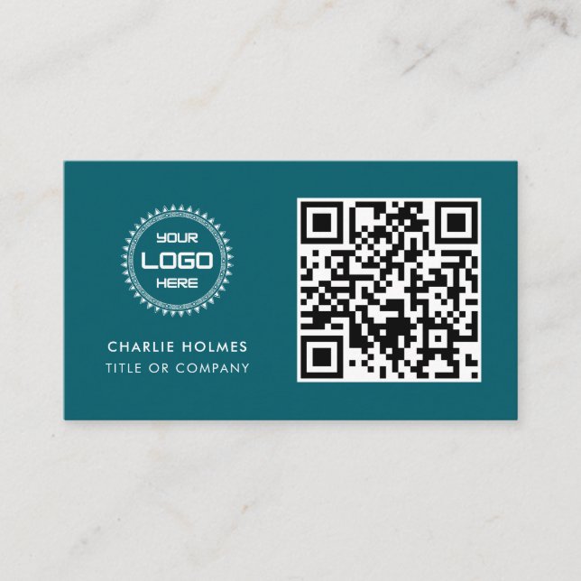 QR-kod - Logotyp | Professionell och modern Visitkort (Framsida)