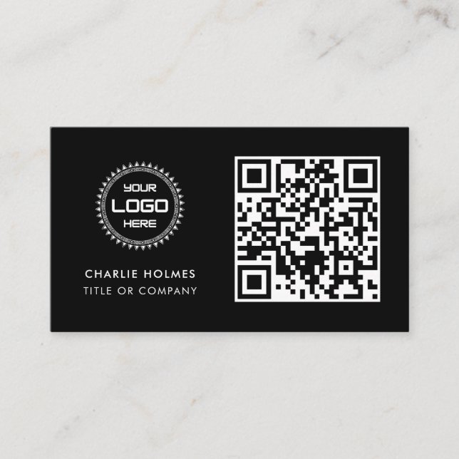 QR-kod - Logotyp | Professionell och modern Visitkort (Framsida)