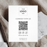 QR-kod Logotyp Social Media Business Flygblad<br><div class="desc">Anslut med oss flygblad med logotyp,  qr-kod och social-medieikon.</div>
