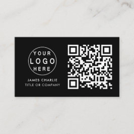 QR-kod - Logotyp | Svart modern Professionell Visitkort