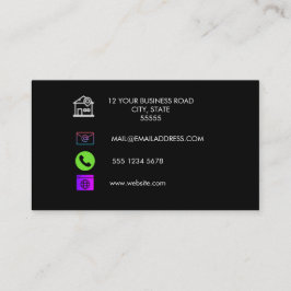 QR-kod - Logotyp | Svart modern Professionell Visitkort