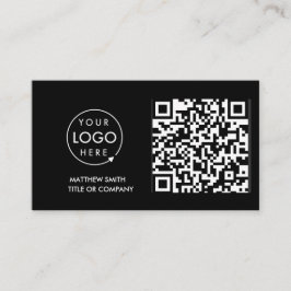 QR-kod - Logotyp | Svart modern Professionell Visitkort