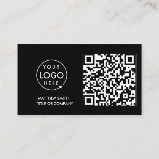 QR-kod - Logotyp | Svart modern Professionell Visitkort