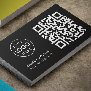 QR-kod - Logotyp   Svart modern Professionell Visitkort