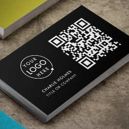 QR-kod - Logotyp | Svart modern Professionell Visitkort