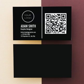QR-kod - Logotyp | Svart modern Professionell Visitkort
